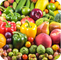 A variety of colorful fruits including apples, oranges, and grapes